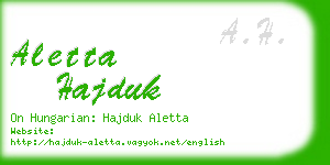 aletta hajduk business card